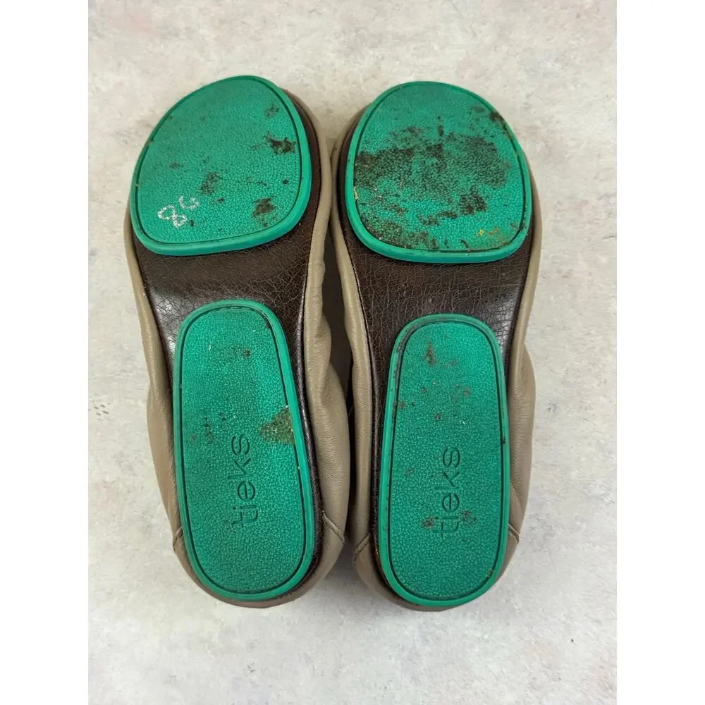 Tieks Shoes Womens Size 10 Brown Leather Ballet Flats Comfort Italy Casual